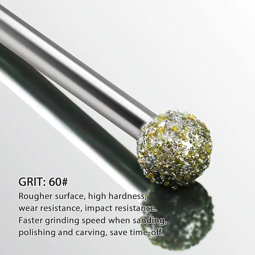 Twenty-Piece Diamond Burr Set for Rotary Tools