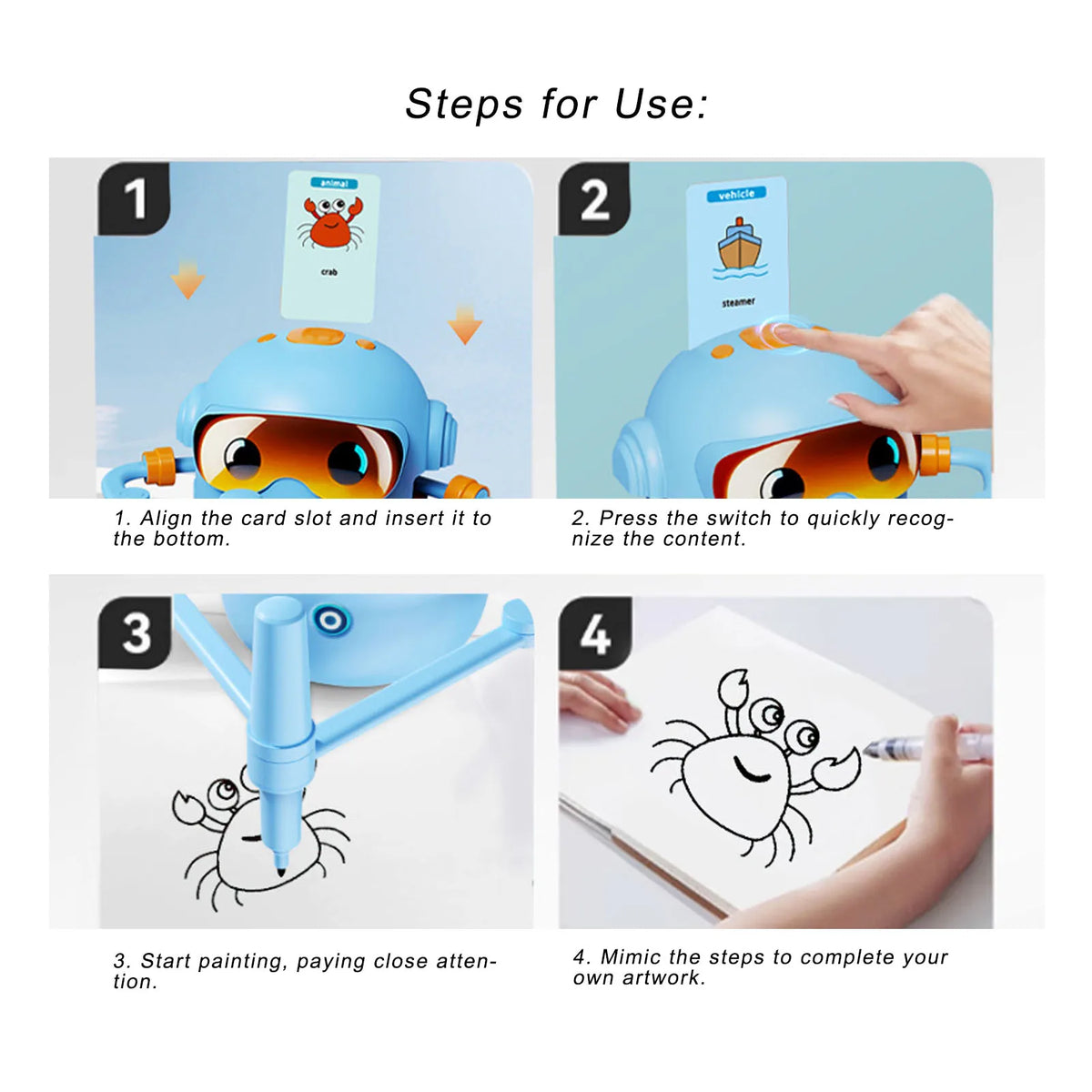 Children's Drawing Robot with Activity Cards