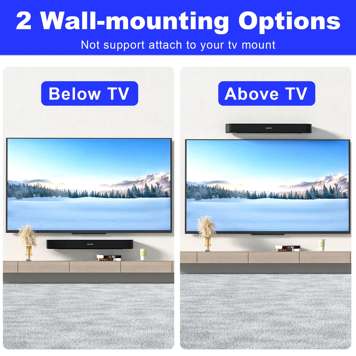 Metal Soundbar Wall Mount Bracket Set