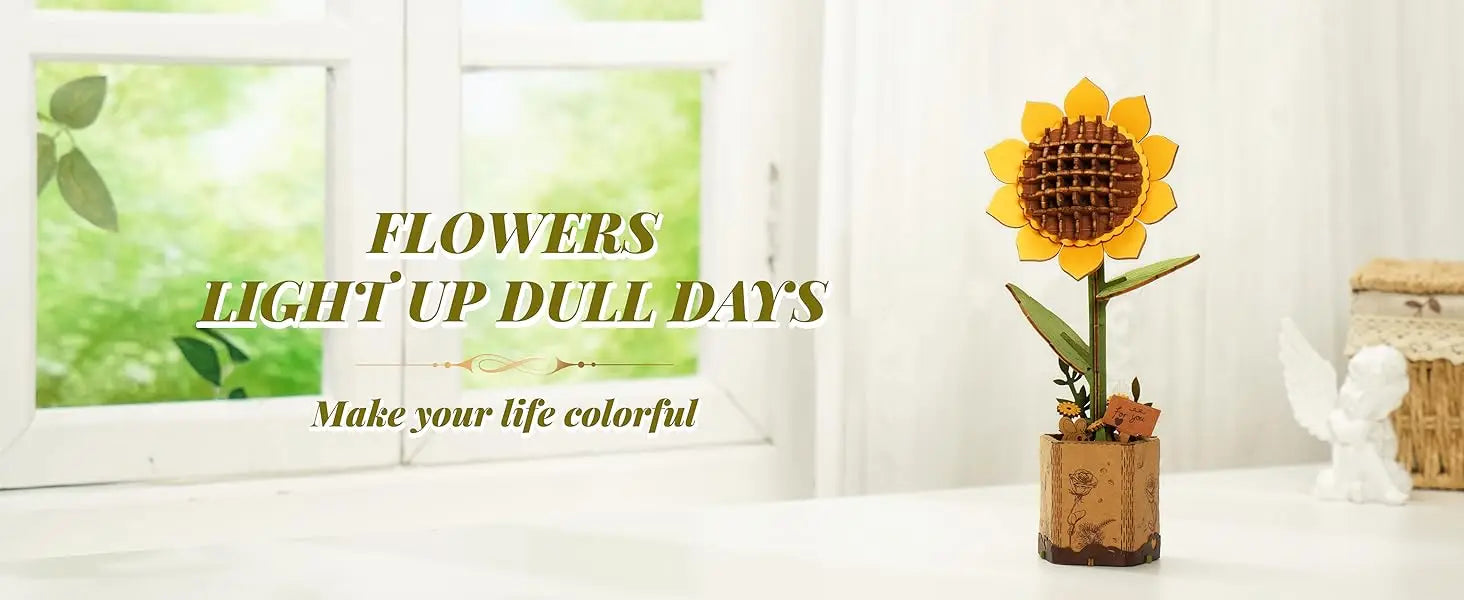 Robotime 3D Ξύλινο Παζλ Σετ Κατασκευής Μπουκέτο Λουλουδιών