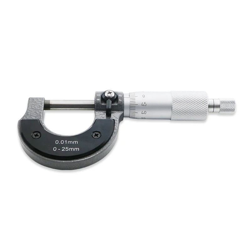 0–25 mm vonkajší mikrometer, rozlíšenie 0,01 mm