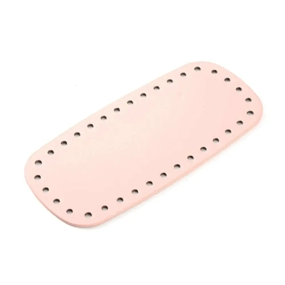 Base de bolsa de croche em couro PU oval, 20 × 9 cm