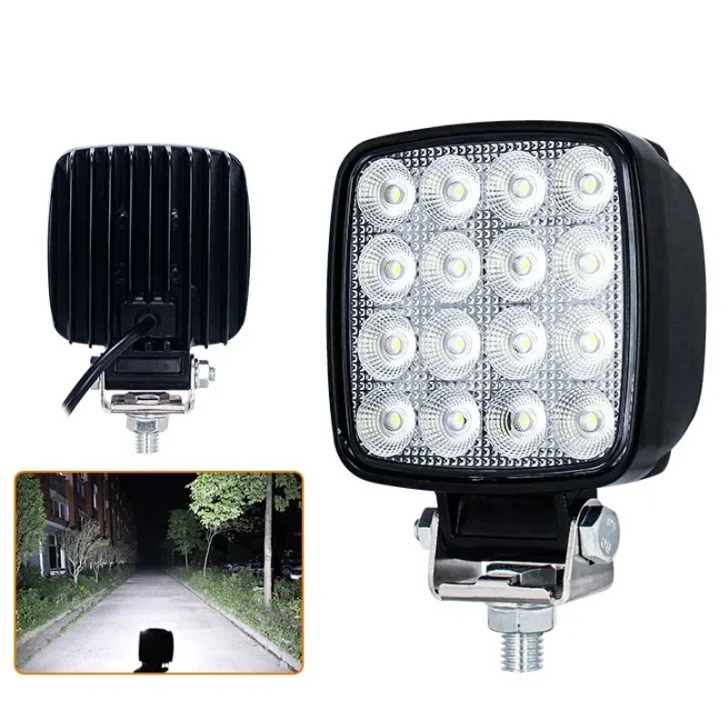 Luz LED de Inundação de 4 polegadas para Escavadora, Empilhadora Quadrada, Trator, Lâmpada Pesada para Todo-o-Terreno 12V 24V 6240LM Veículos Agrícolas 1