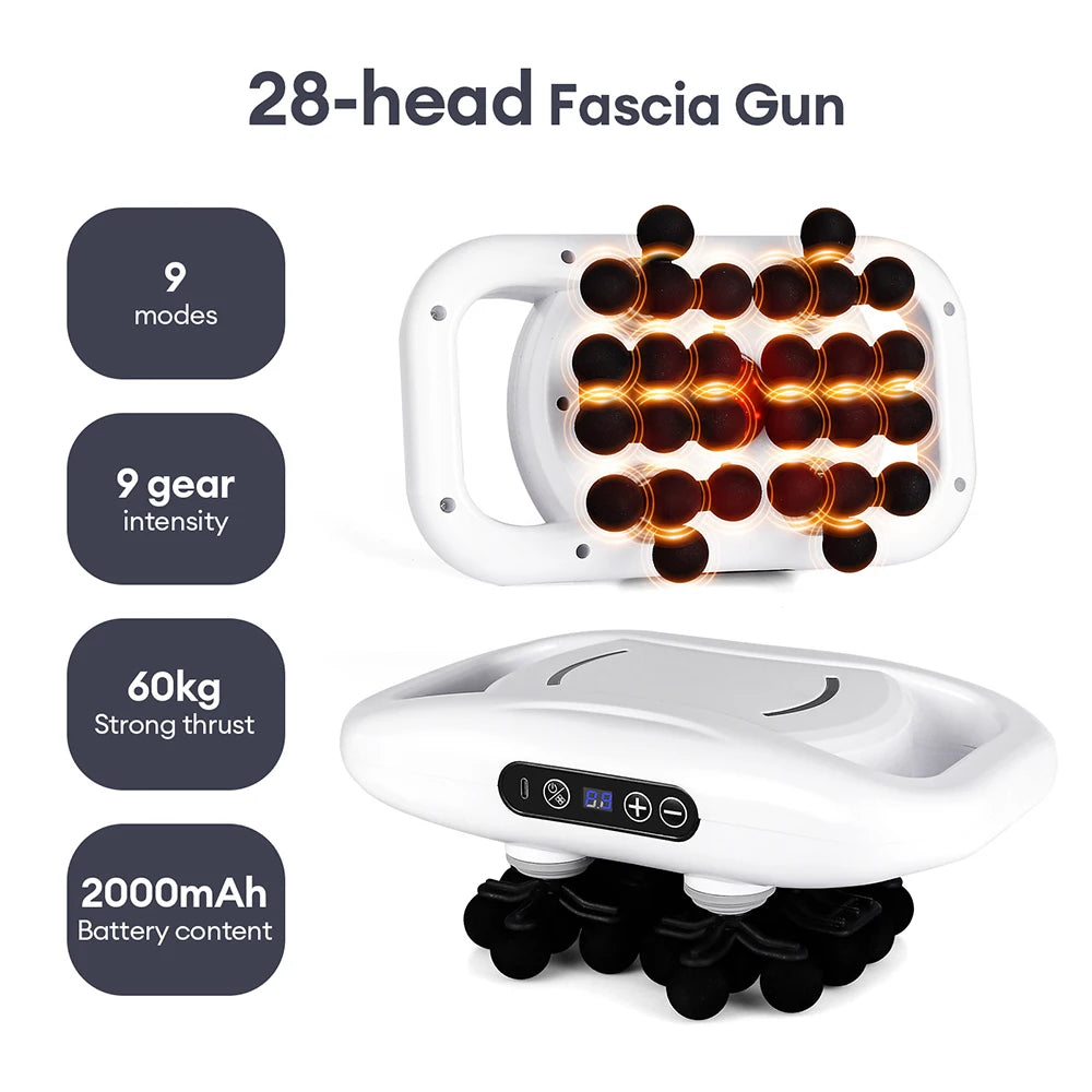 22-Head Fascia Gun High-Frequency Vibration Body Massage Gun Back and Waist Massager Neck Shoulder Massager Muscle masajeador 