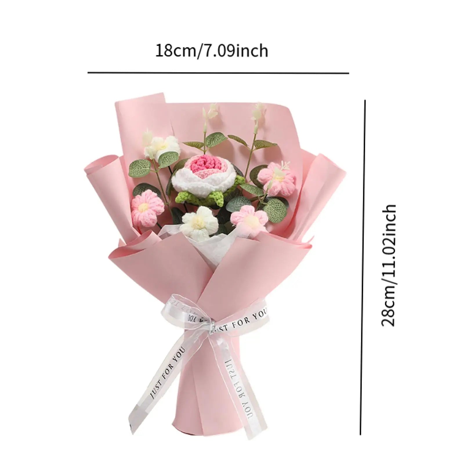 Handmade Crochet Flower Bouquet Knitted Floral Decoration