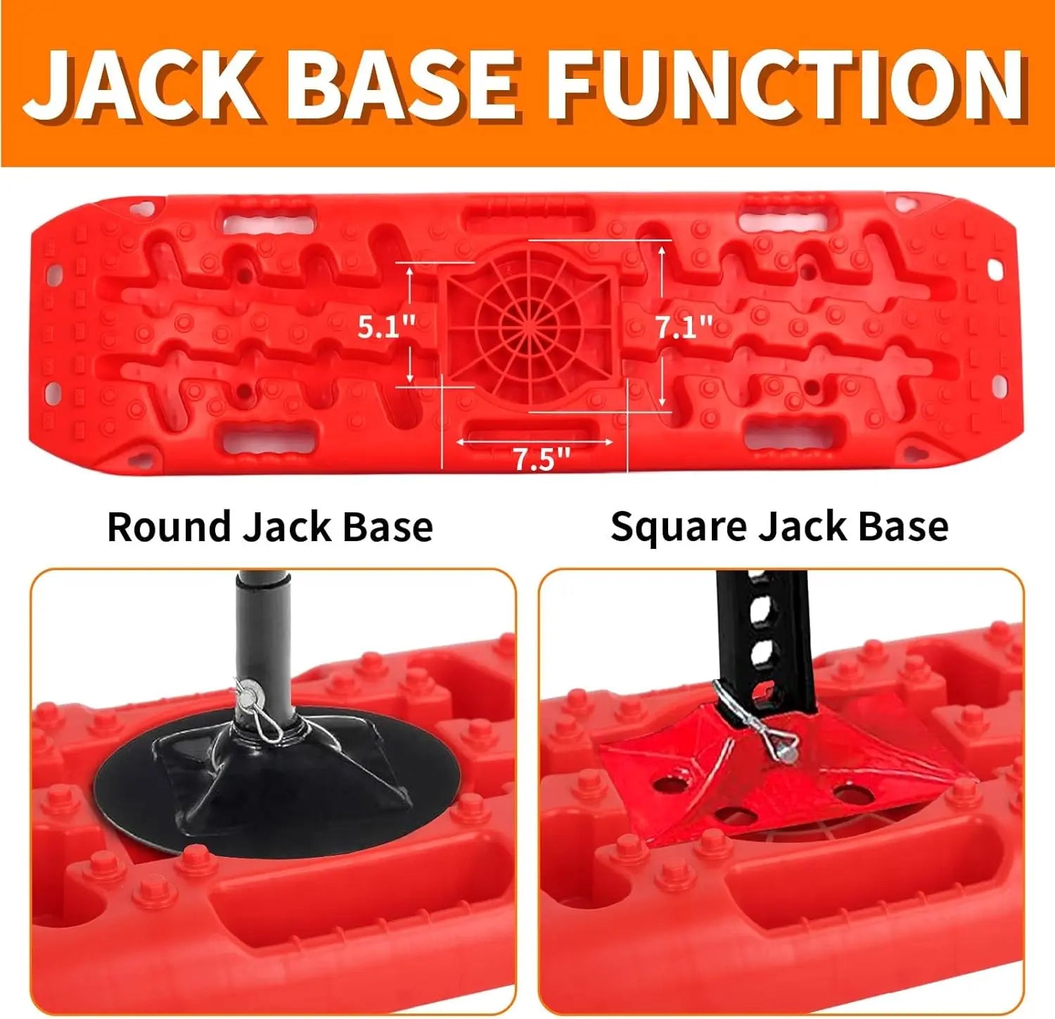 Off-Road Traction Boards with Jack Lift Base, Recovery Board for Sand Mud Snow Tracks - Tire Traction Pads for RV Truck Jeep SUV