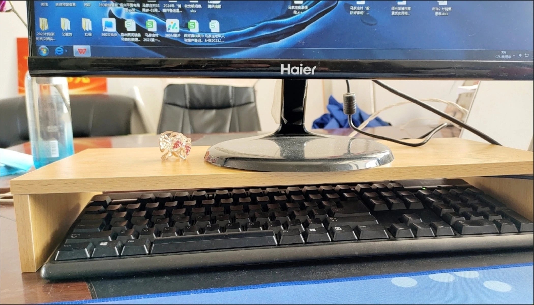 Monitorverhoger met opbergruimte – bureau-organizer voor laptop en scherm