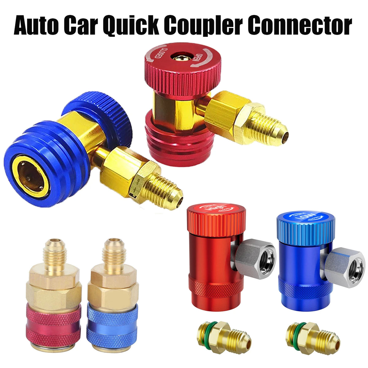 Car AC Quick Couplers, R134a or R1234yf Options