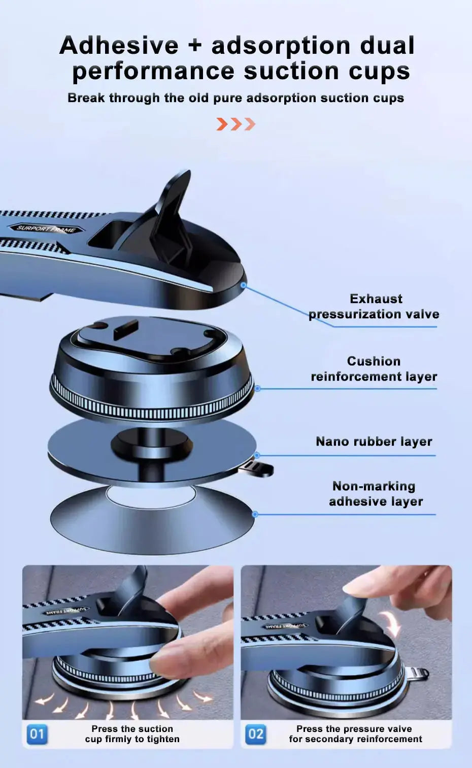 SEAMETAL Car Dashboard Phone Bracket Universal Auto Cellphone Stand For GPS Navigation Universal Desk Windshield Hanging Holder 