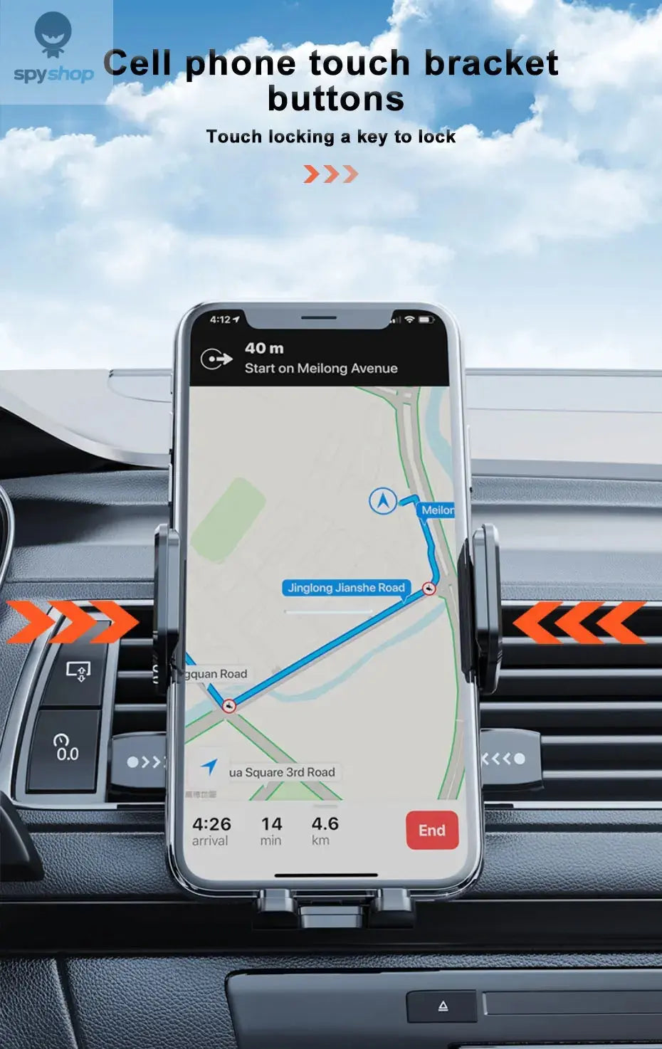 SEAMETAL Car Dashboard Phone Bracket Universal Auto Cellphone Stand For GPS Navigation Universal Desk Windshield Hanging Holder 