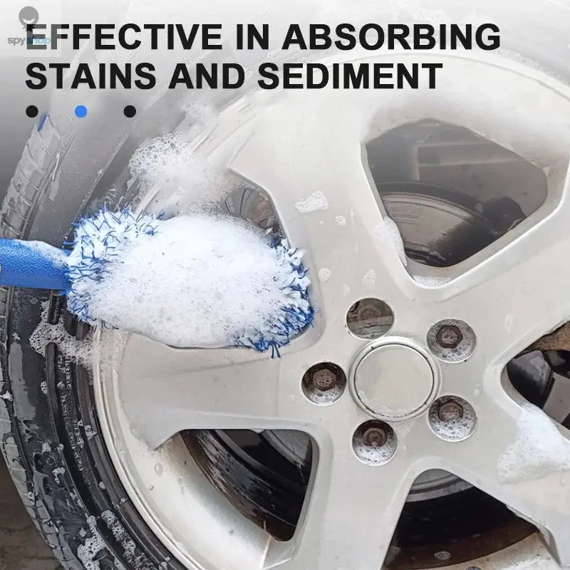 SEAMETAL Car Wheel Tire Rim Cleaning Brush Portable Plush Car Wheel Hub Brush Washing Tool Car Detailing Care Dust Removal Brush 