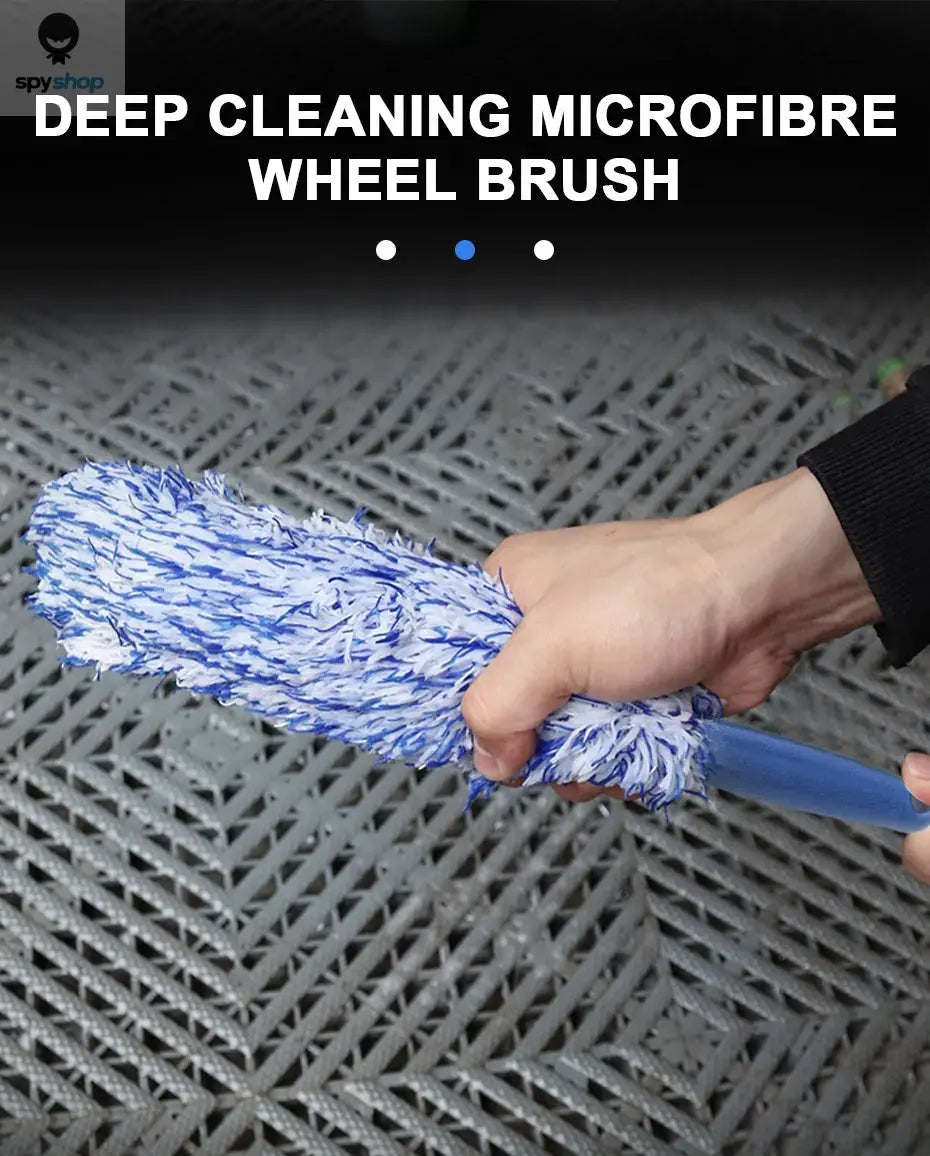 SEAMETAL Car Wheel Tire Rim Cleaning Brush Portable Plush Car Wheel Hub Brush Washing Tool Car Detailing Care Dust Removal Brush 