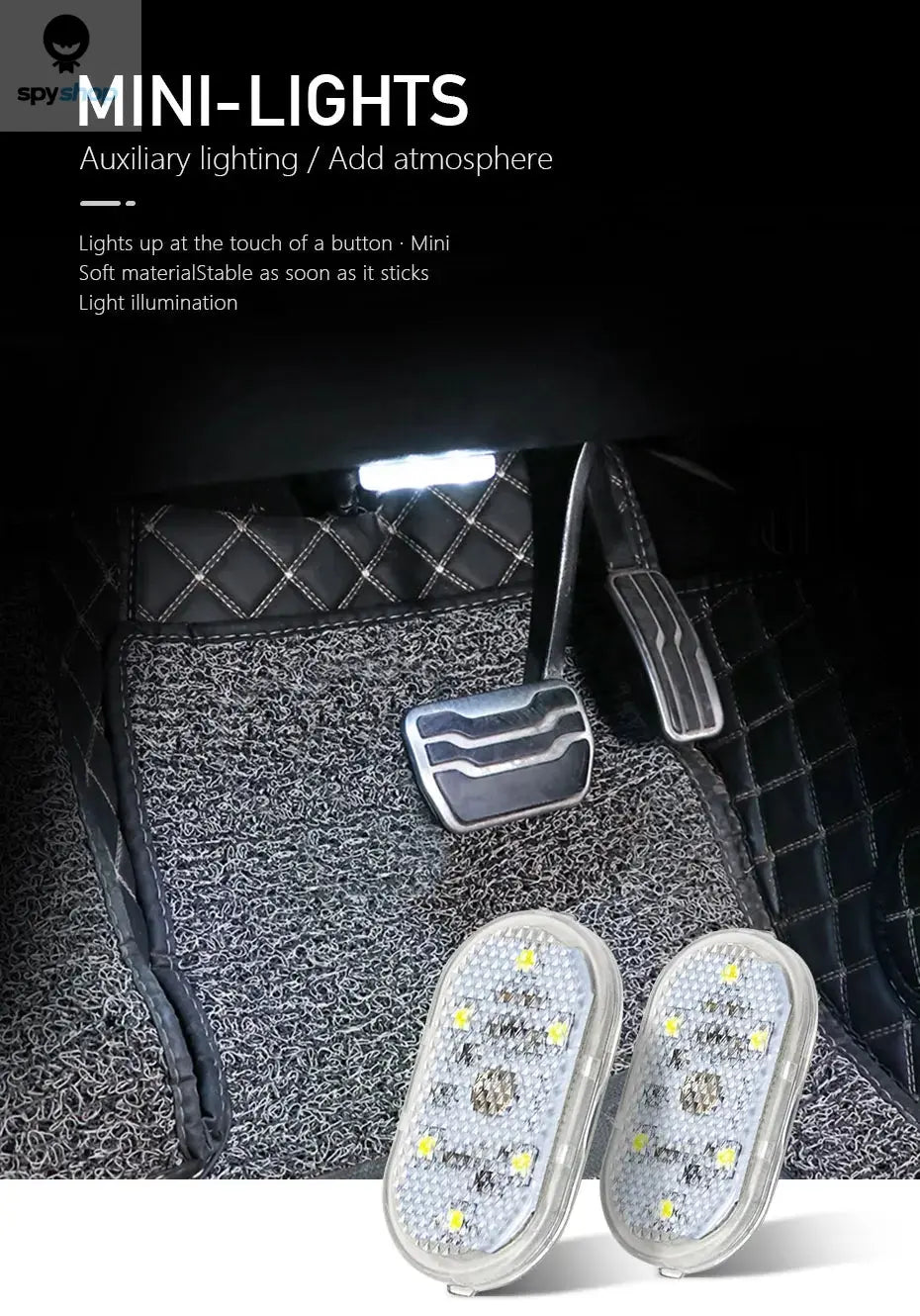 SEAMETAL Mini Touch Light for Car USB Rechargeable Led Light Magnetic Reading Lamp Gentle Illumination for Car Floor Trunk Hood Spy-shop.com