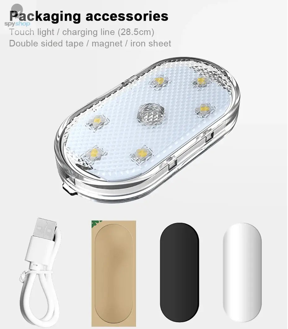 SEAMETAL Mini Touch Light for Car USB Rechargeable Led Light Magnetic Reading Lamp Gentle Illumination for Car Floor Trunk Hood Spy-shop.com