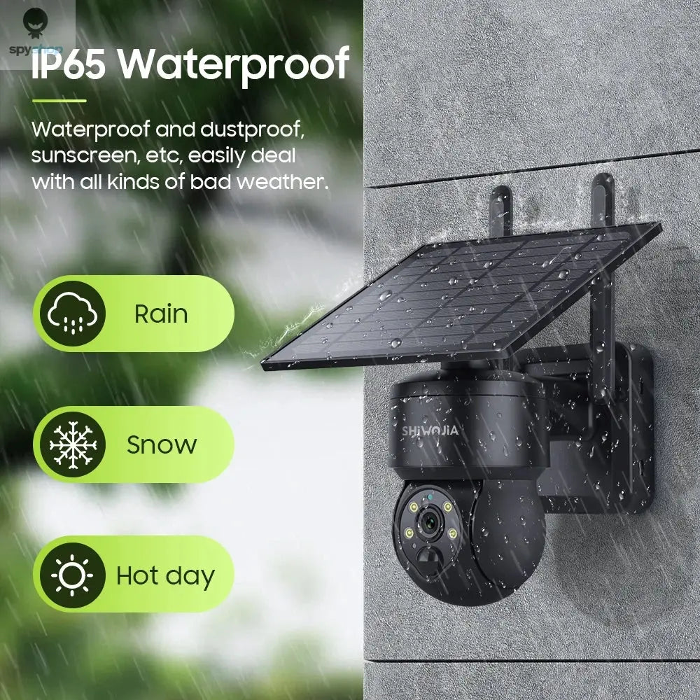 SHIWOJIA WIFI Wireless PTZ Solar Camera 4G SIM 4MP Outdoor Solar Panel Two Way Audio Security Protection CCTV Camera Battery Cam Spy-shop.com