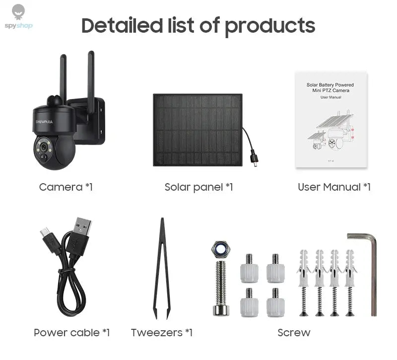 SHIWOJIA WIFI Wireless PTZ Solar Camera 4G SIM 4MP Outdoor Solar Panel Two Way Audio Security Protection CCTV Camera Battery Cam Spy-shop.com