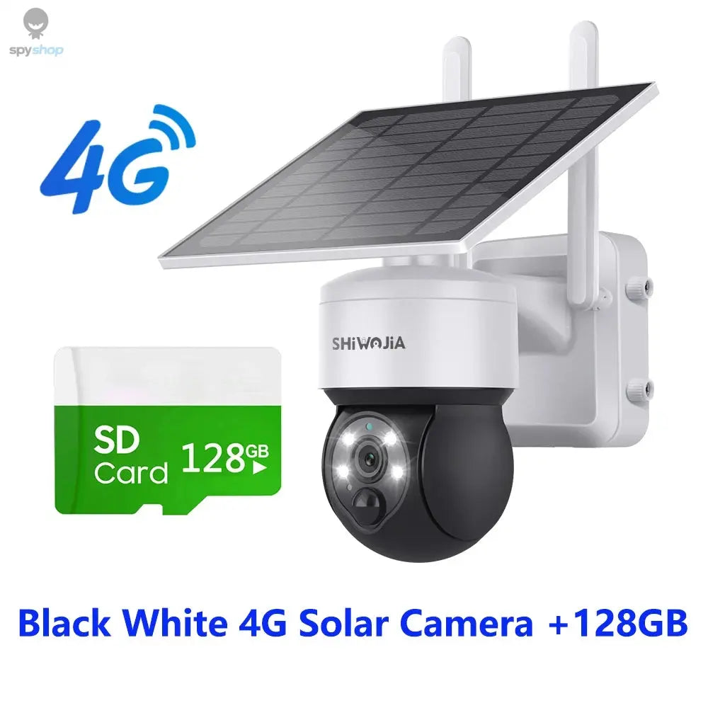 SHIWOJIA WIFI Wireless PTZ Solar Camera 4G SIM 4MP Outdoor Solar Panel Two Way Audio Security Protection CCTV Camera Battery Cam Spy-shop.com