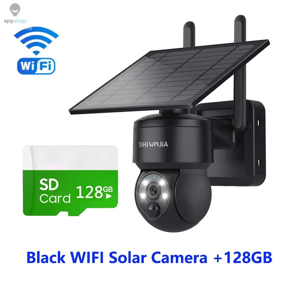 SHIWOJIA WIFI Wireless PTZ Solar Camera 4G SIM 4MP Outdoor Solar Panel Two Way Audio Security Protection CCTV Camera Battery Cam Spy-shop.com