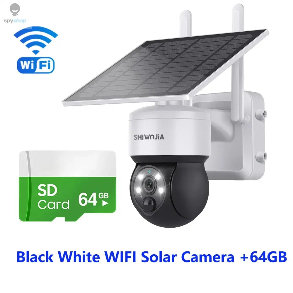 SHIWOJIA WIFI Wireless PTZ Solar Camera 4G SIM 4MP Outdoor Solar Panel Two Way Audio Security Protection CCTV Camera Battery Cam Spy-shop.com