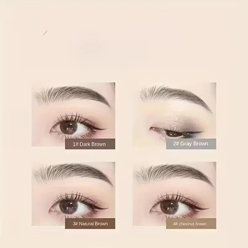 Lot de 4 crayons à sourcils étanches avec goupillon pour des sourcils naturels