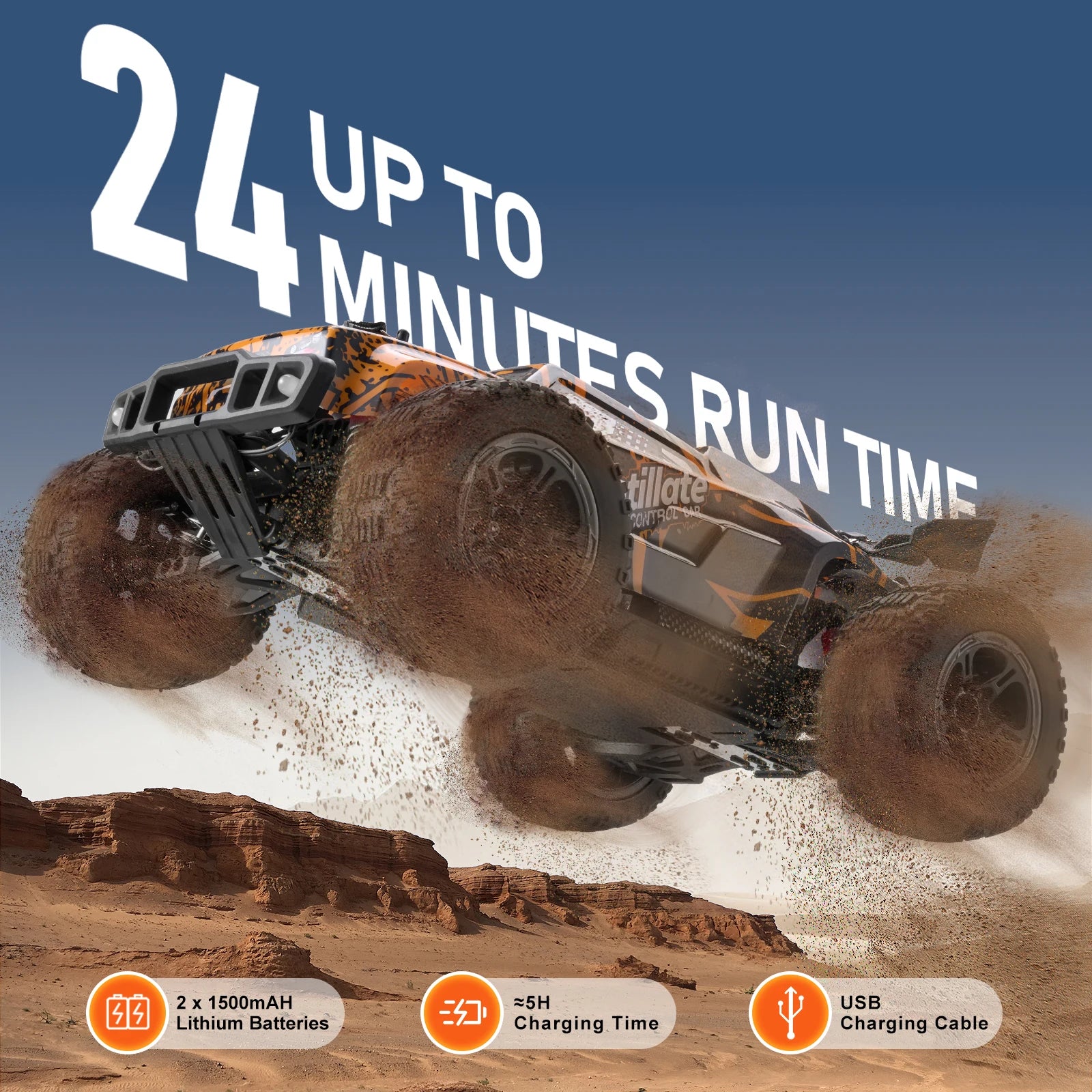 1:10 RC Off-Road Lastbil 50 km/h 4WD Högfarts Terrängbil