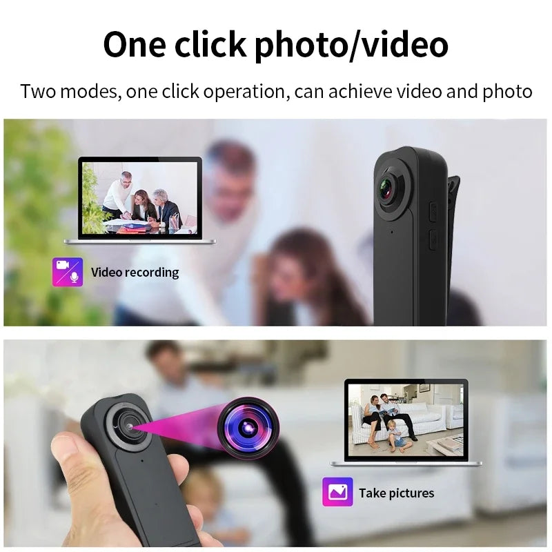 1080P Mini Testkamera A18 éjjellátóval és körkörös felvétellel