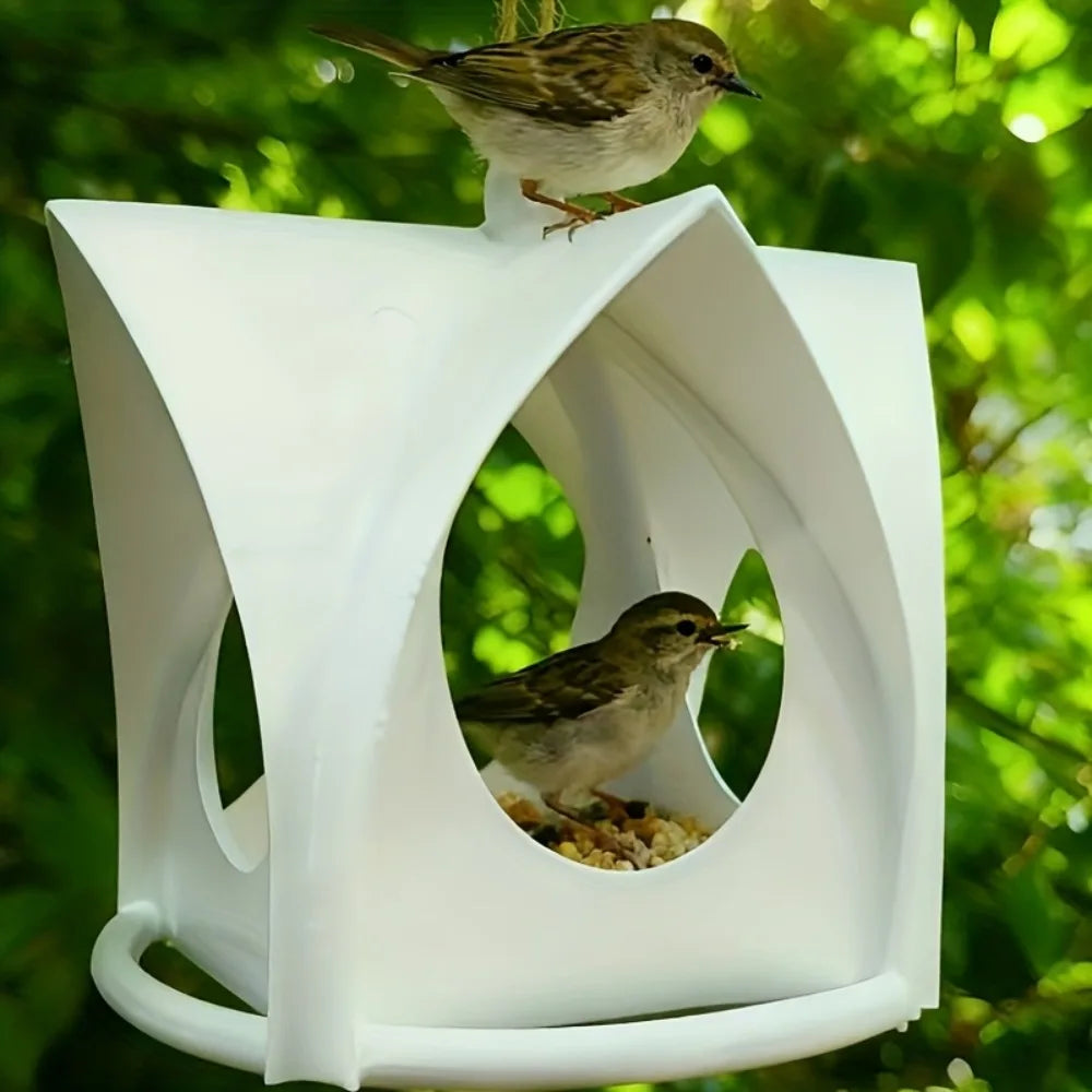 This Small Bird Feeder Features a Very Practical Design It Has a Canopy on Top to Protect It from the Elements Suitable for Yard