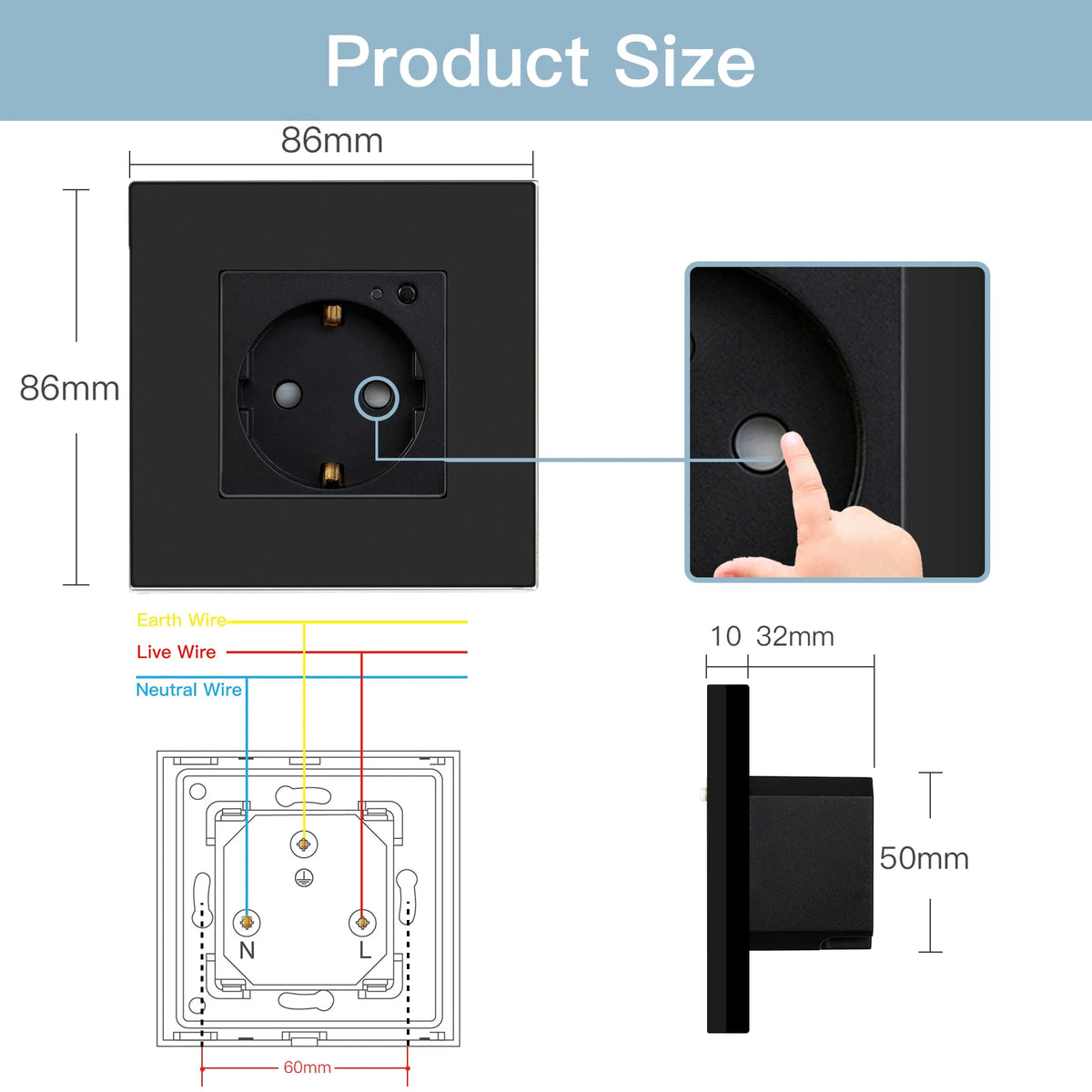  Enchufe inteligente Zigbee de pared – simple, doble o triple