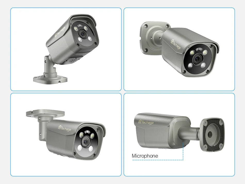 4MP 5MP 8MP PoE IP Security Camera with Two-Way Audio and AI Motion Detection