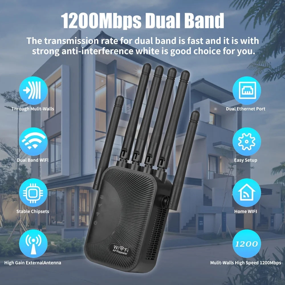 Dual-Band WiFi Extender with Ethernet Port