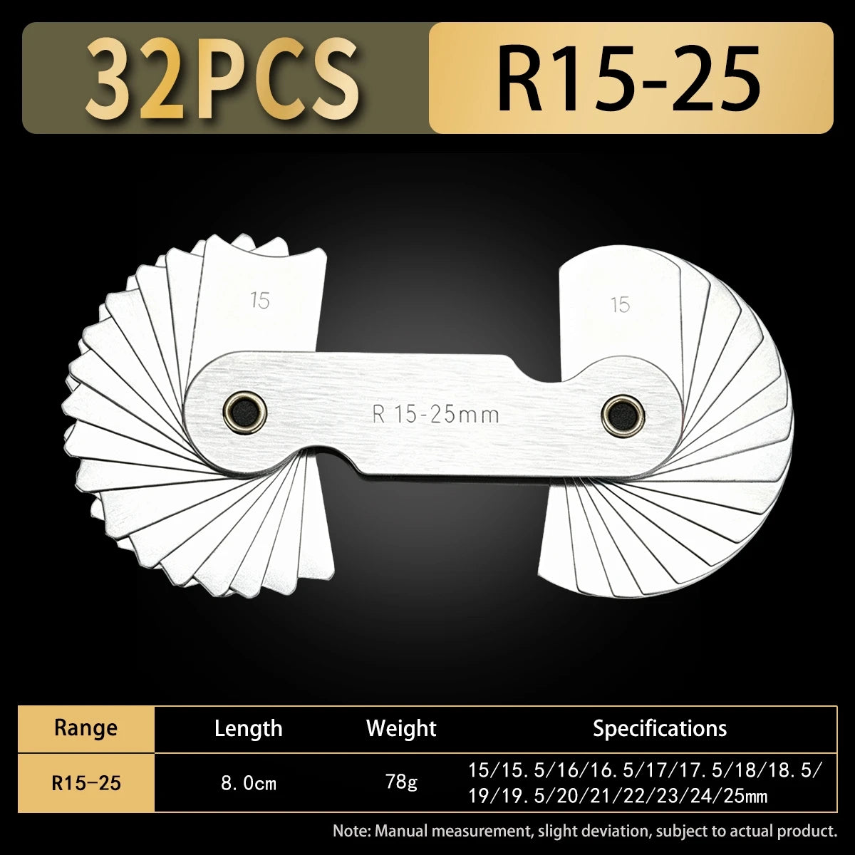 Radius Fillet Gauges for Concave and Convex Profiles