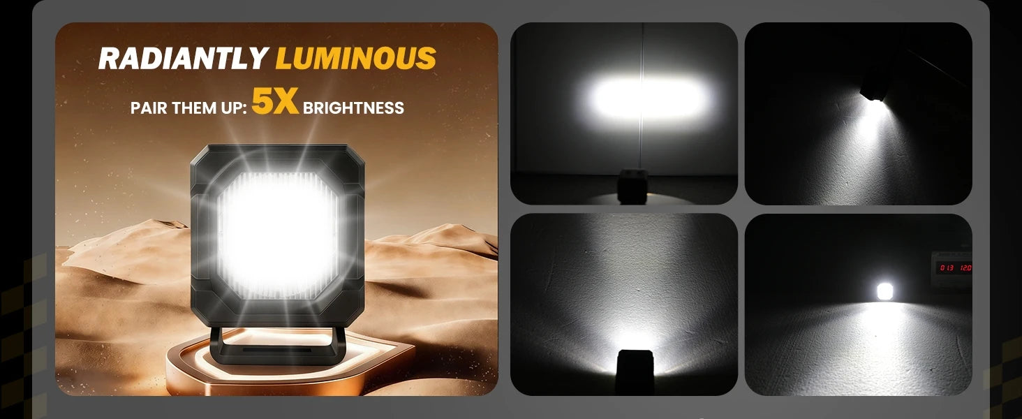 2 Inch LED Pod Lights, 1Pc/2Pcs 50W LED Cubes OffRoad Driving Lights Roof Rack Scene Light White Waterproof Plug and Play 12V DC