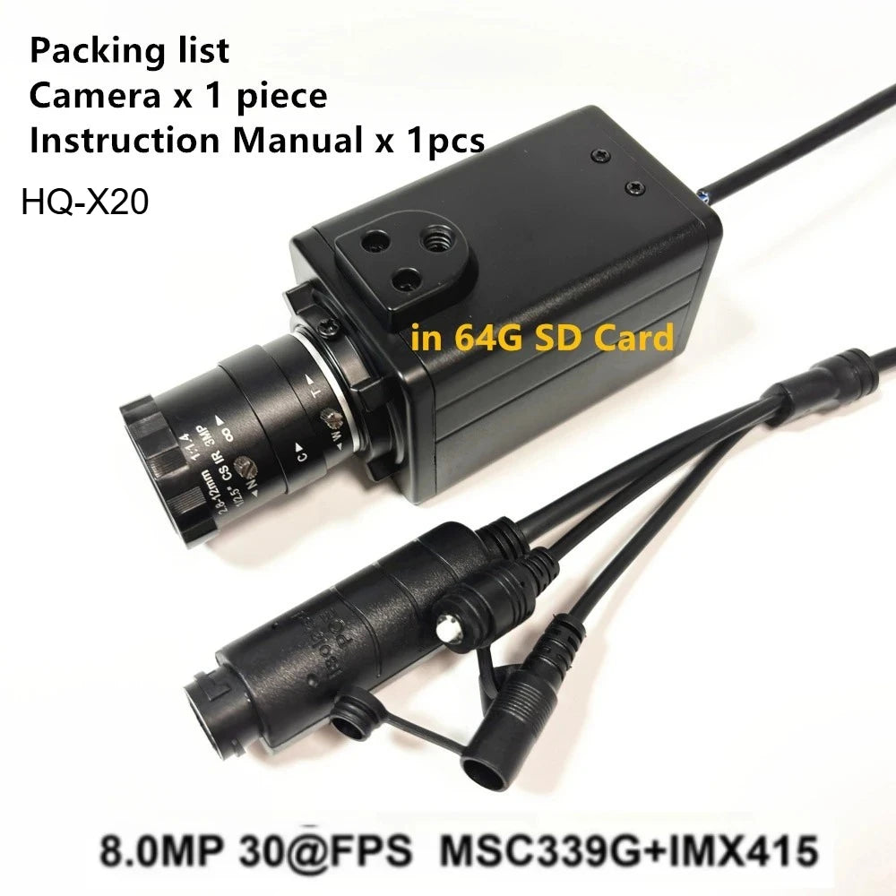 12MP POE IP-camera met RTSP RTMP ONVIF en 64GB-kaart