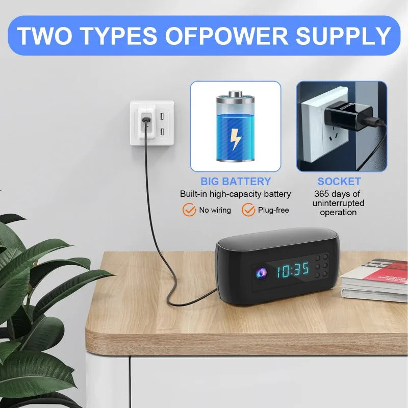 Full HD 1080P Mini Wifi Camera Clock Night Vision Wireless Control IR View Camcorder Home Surveillance Monitor Video Monitor Cam