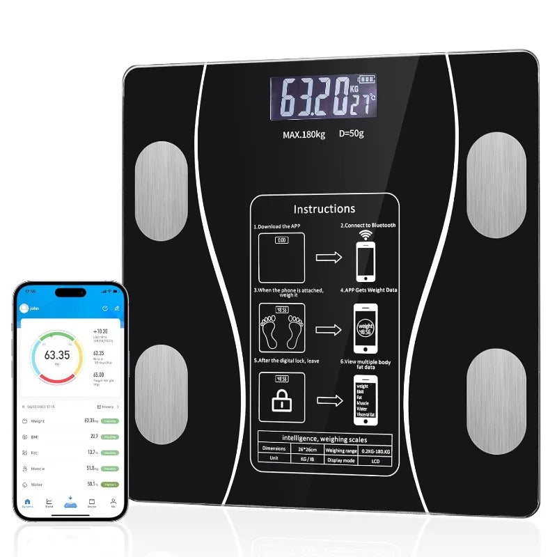 Rechargeable Digital Body Weight Scale with LED Display