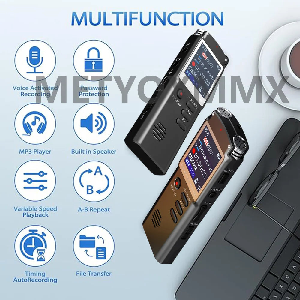Digital Voice Recorder Voice Activated Recorder Mini Voice Recorder Upgraded Small Audio Recorder with MP3&USB for Lectures 