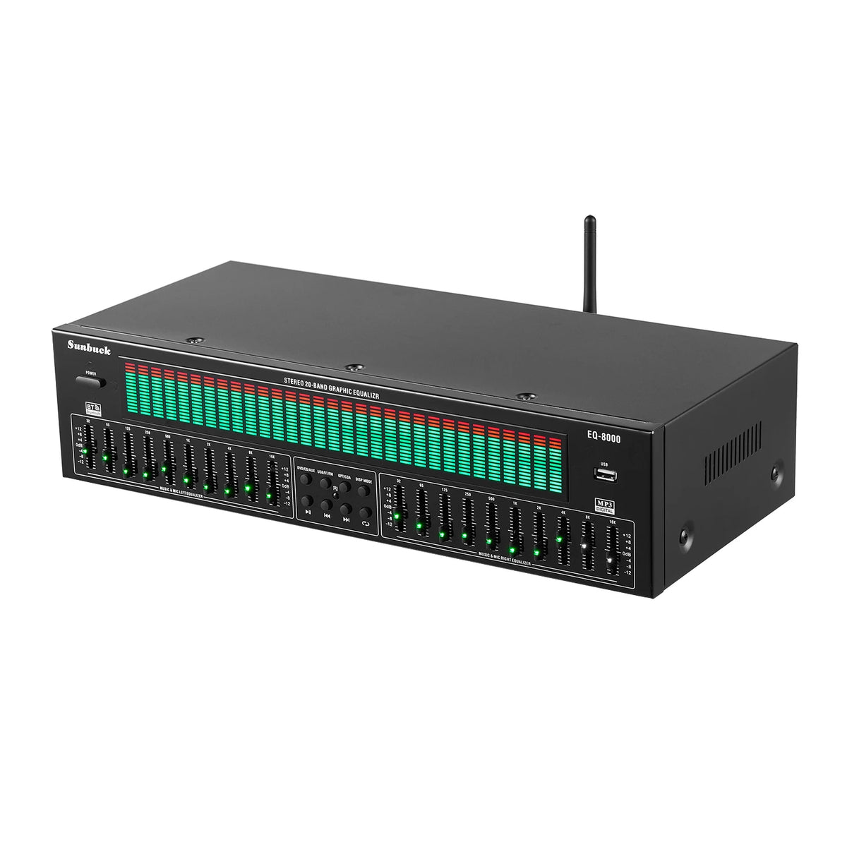 Stereo 20 Band Graphic Equalizer BT5.4 EQ8000 Music Spectrum Analysis 220V New Audio Player with EQ for Music Lovers