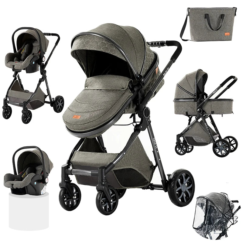 Baby Stroller 3‑in‑1 Lightweight Multifunction Carriage for Newborns