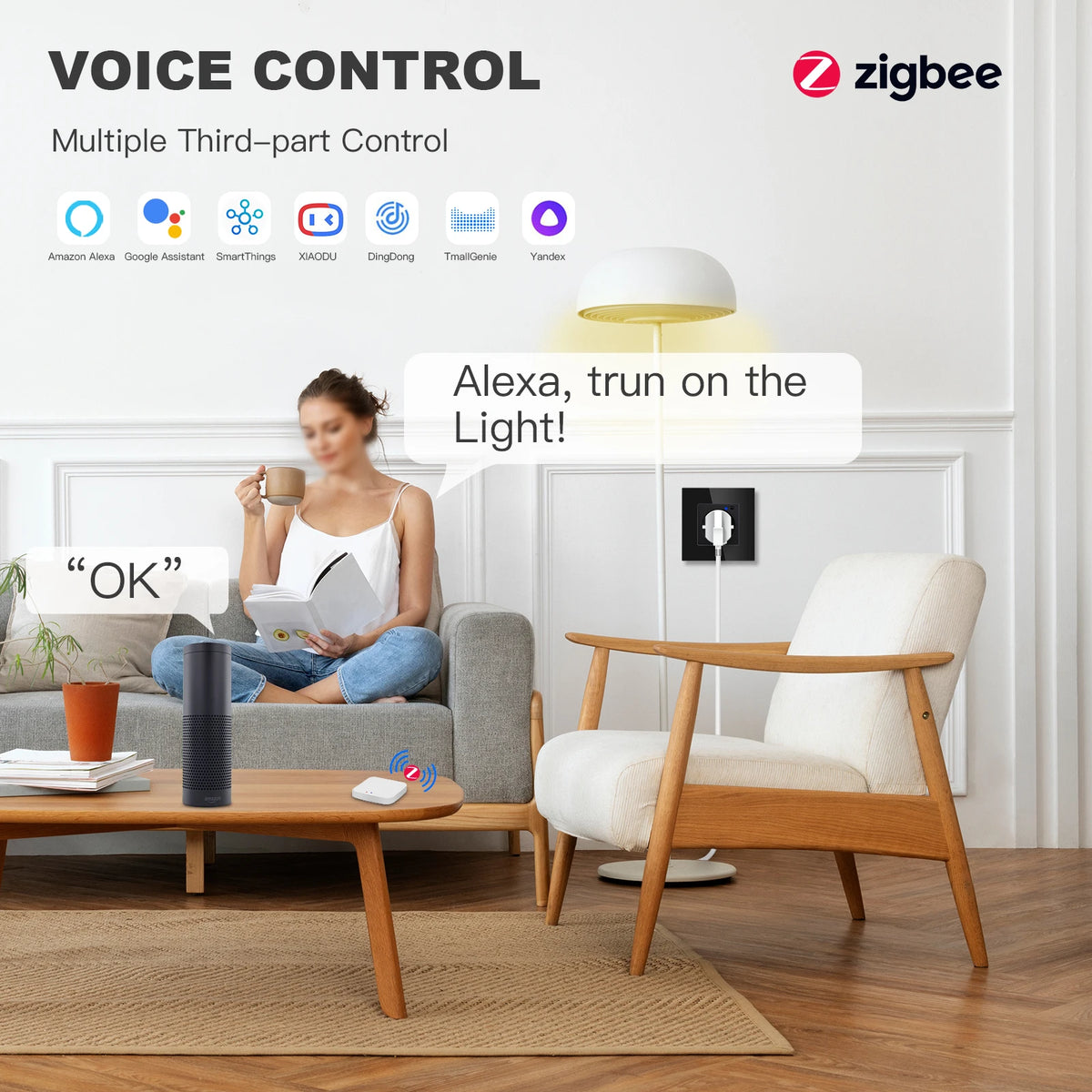  Enchufe inteligente Zigbee de pared – simple, doble o triple