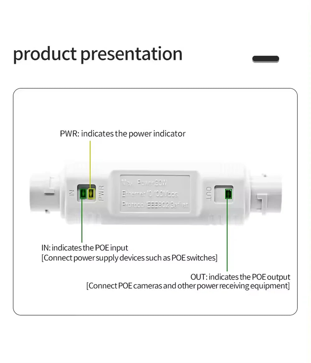 30W PoE Ethernet predĺženie