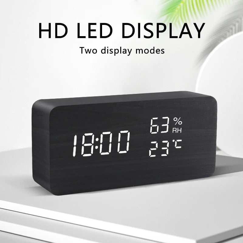 LED Digital Alarm Clock with Sound-Activated Display