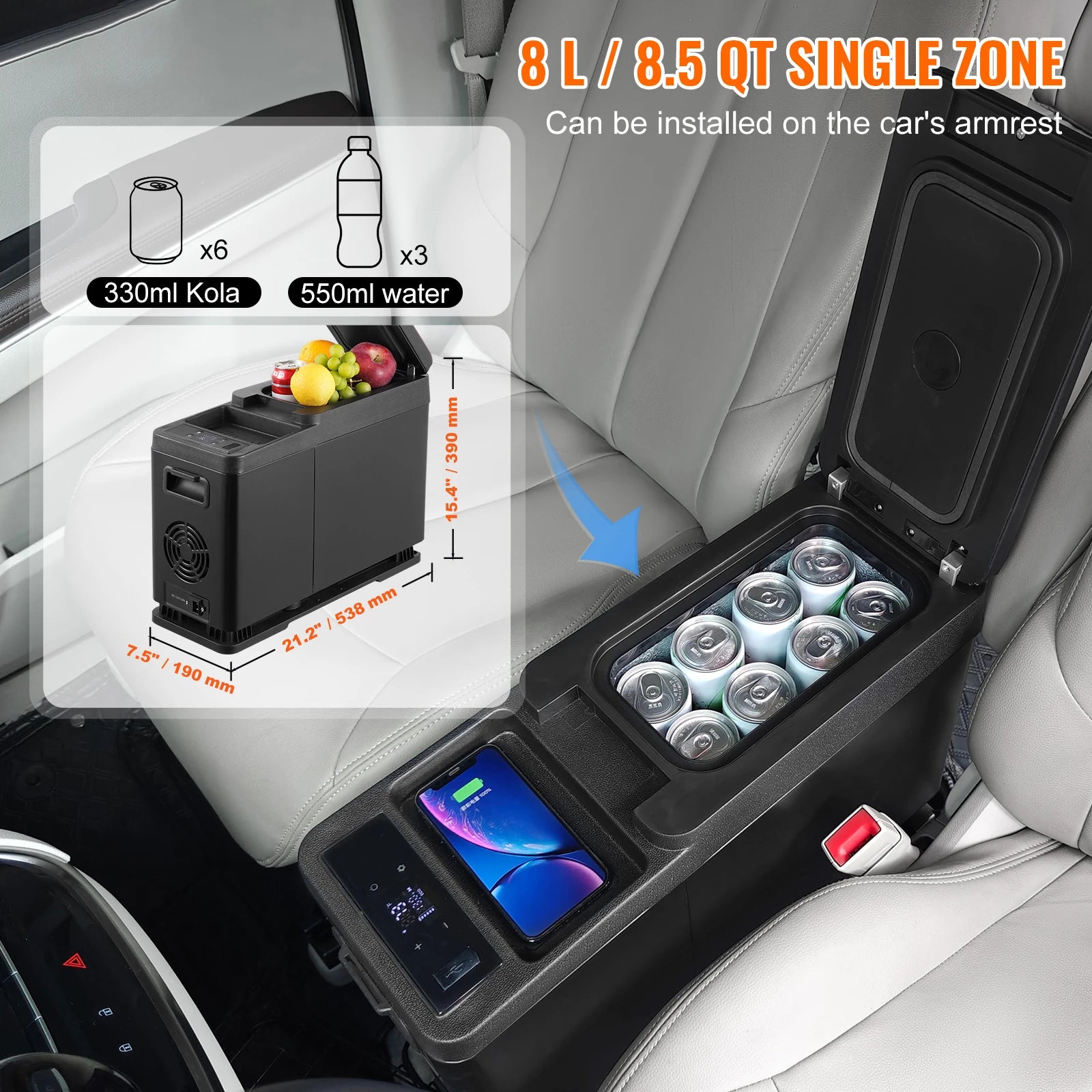 8L Portable Car Refrigerator with Fast Cooling and App Control