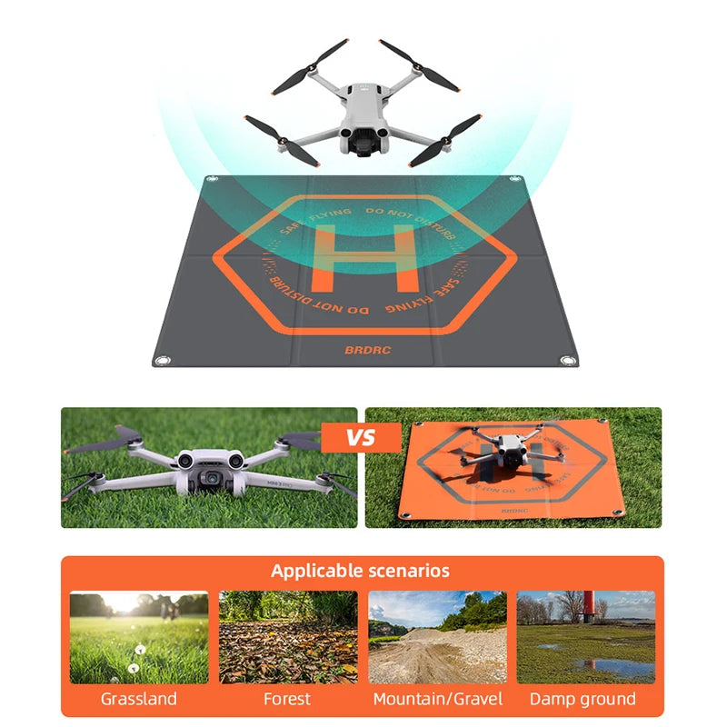 Platformă pliabilă de aterizare pentru dronă, cu două fețe - 50 sau 65 cm