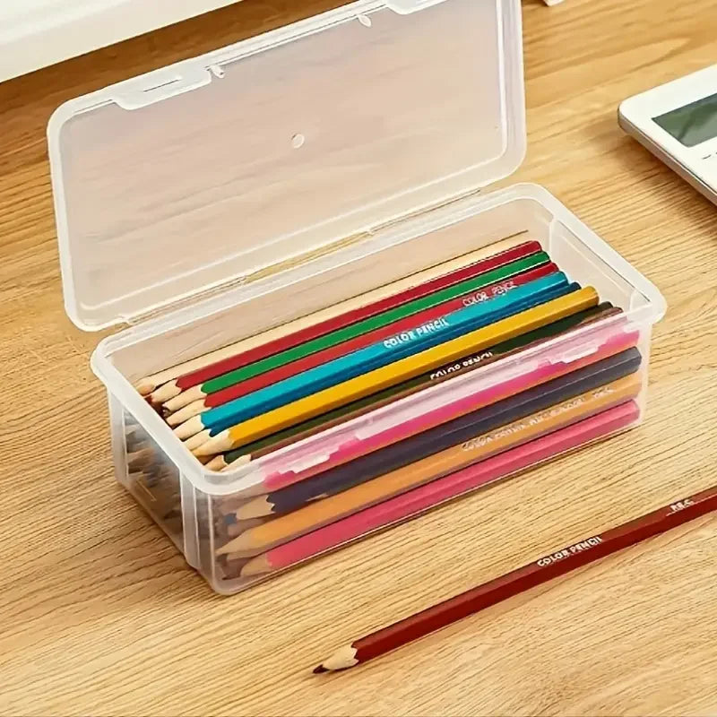 Clear PP Storage Boxes with Lids, Pack of Four