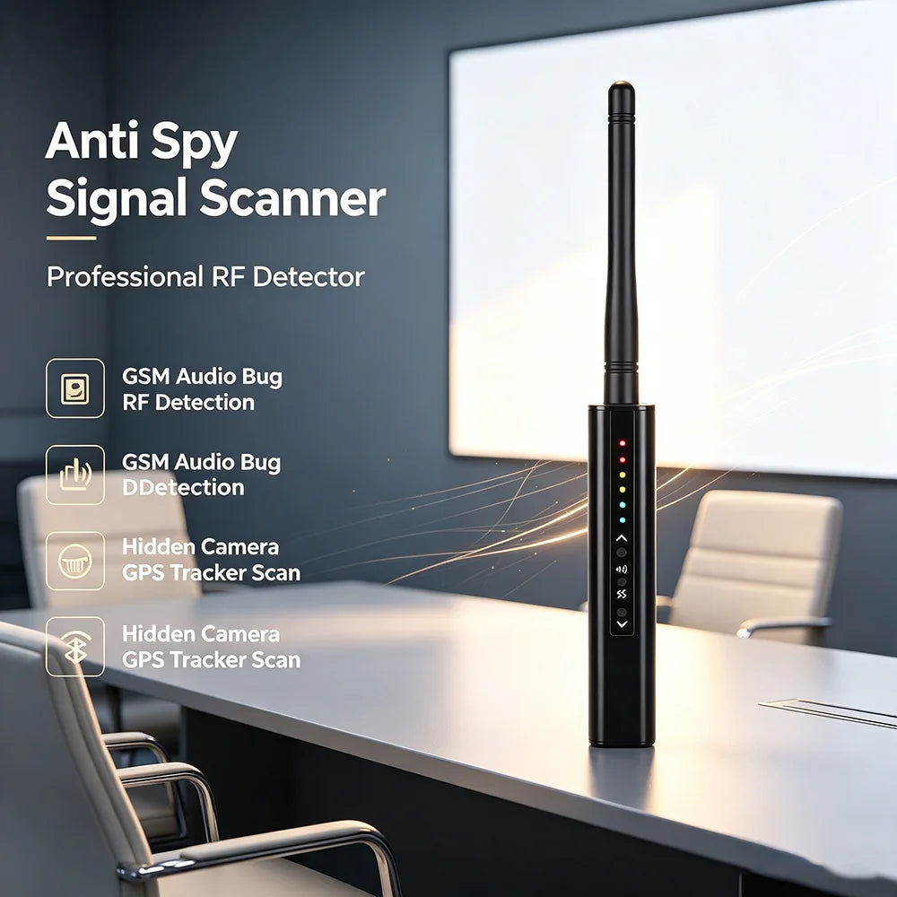Portable Professional Anti-Spy RF Detector, Wireless Signals Scanner, GPS Tracker, Bug Finder, Hidden Camera, GSM Audio Devices