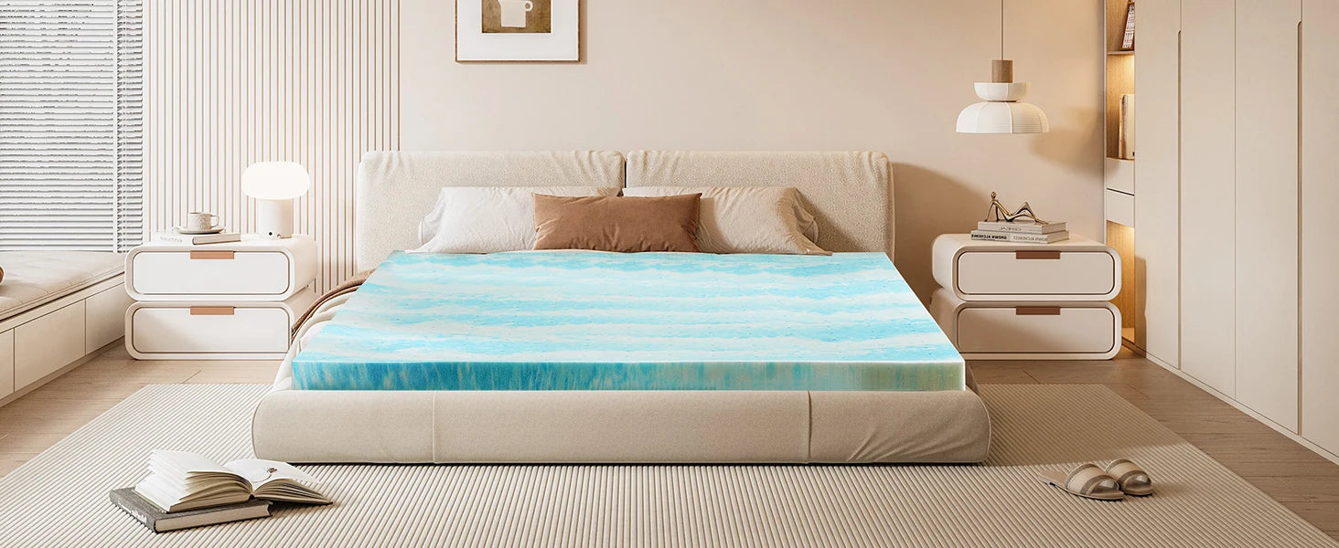 3 Inch Memory Foam Mattress Topper with Gel Cooling Support
