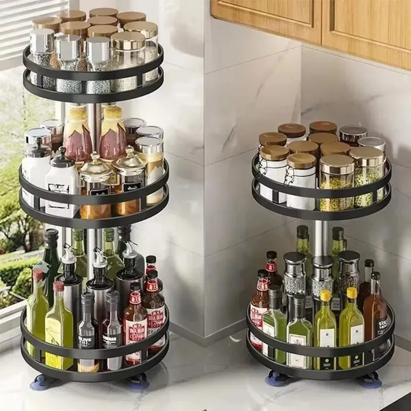 Portaspezie da cucina con piatto girevole a 360 gradi per riporre gli oggetti in modo efficiente e averli a portata di mano