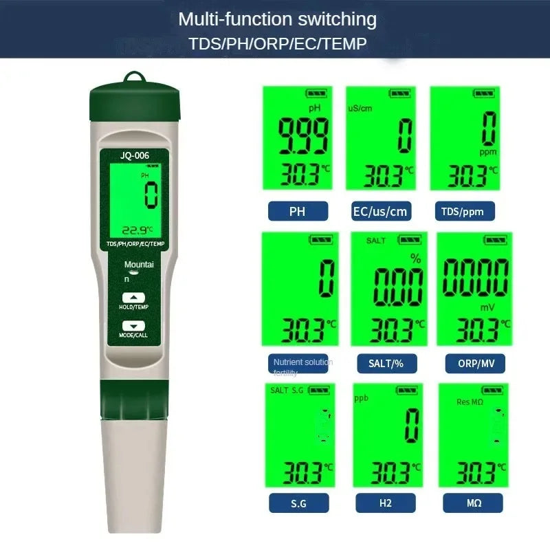 Digital Water Quality Tester - Function Options