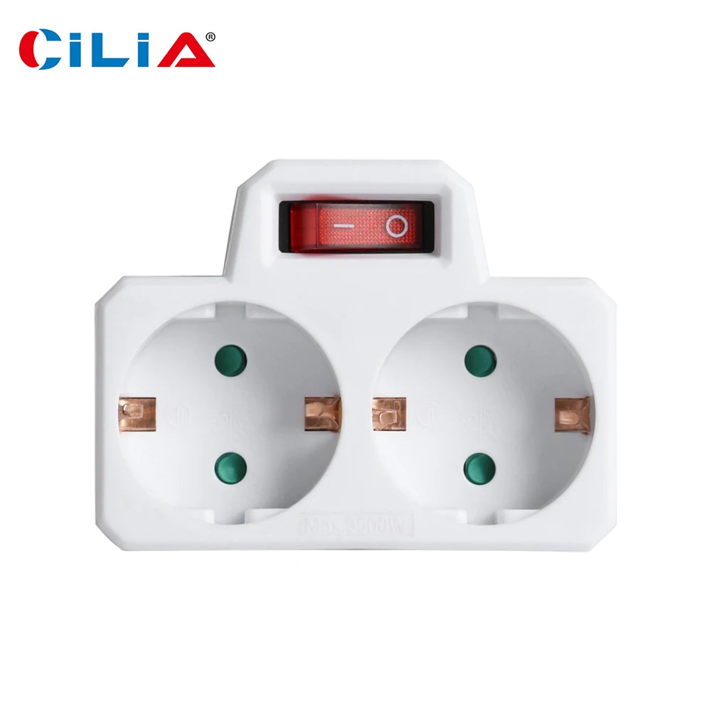 EU Multi-Socket Travel Adapter with Switch