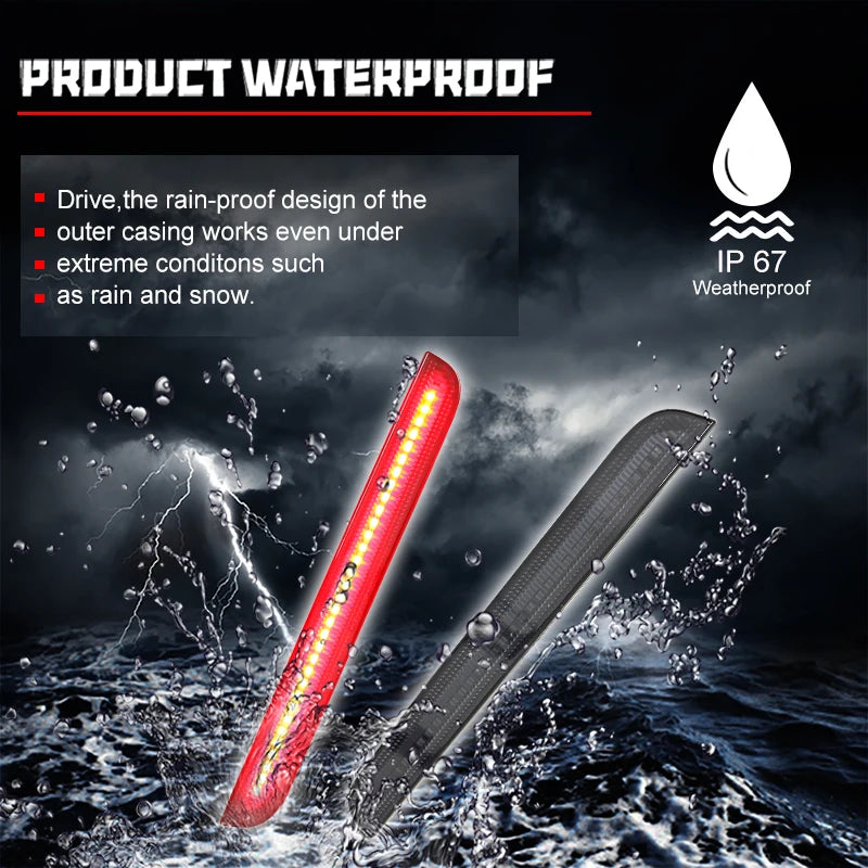 2-Piece LED Rear Bumper Reflector Lights, Smoked or Red Lens